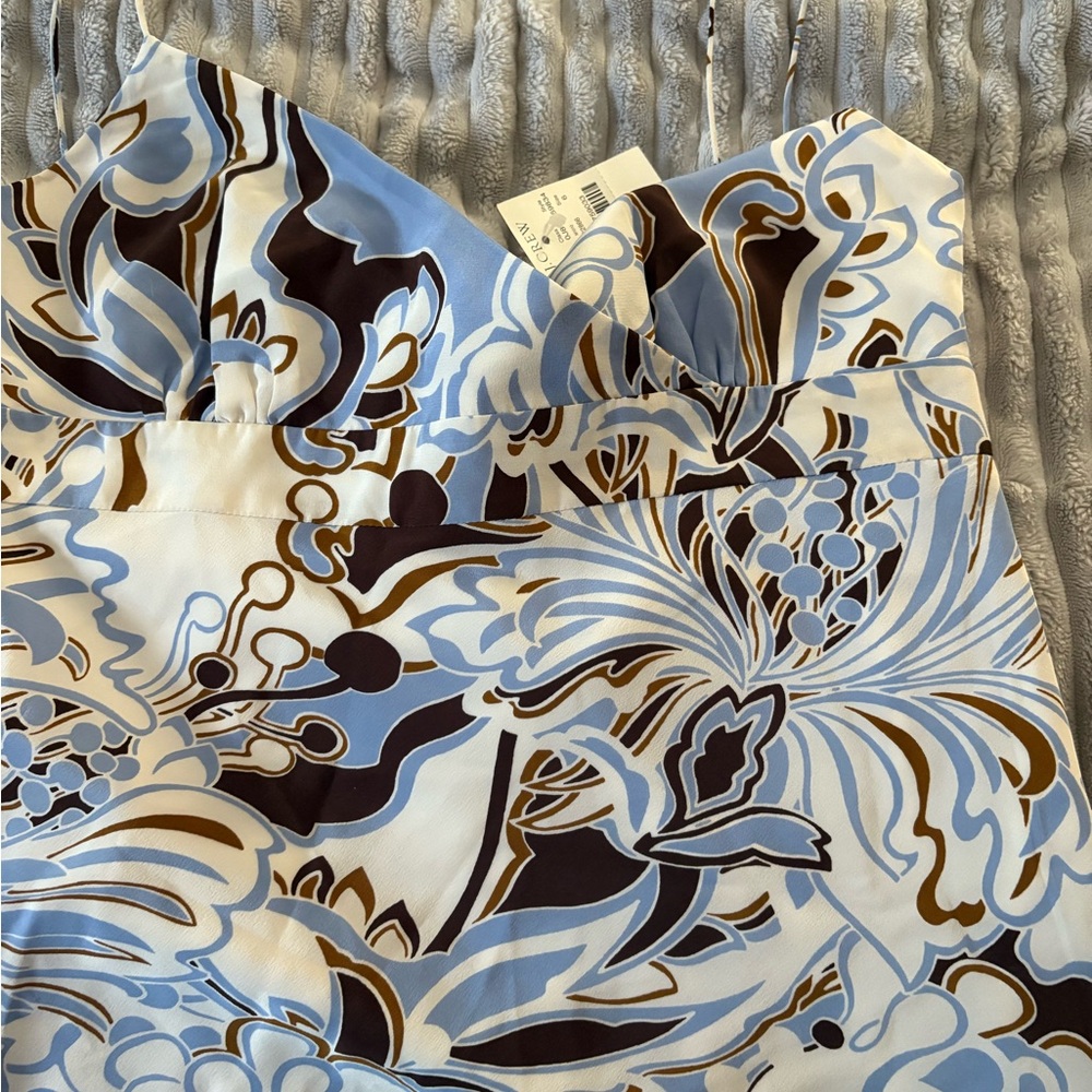 J. Crew Blue and Brown Floral Top